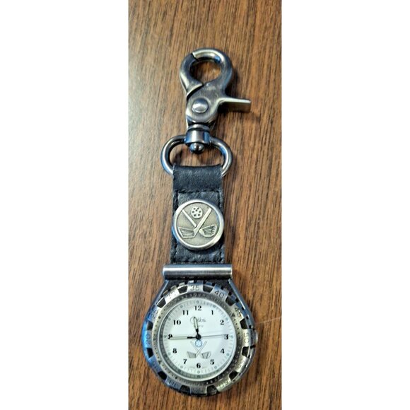 Colibri Watch-Vintage-Golf-Clip on-Genuine Leather Lanyard - Picture 1 of 7